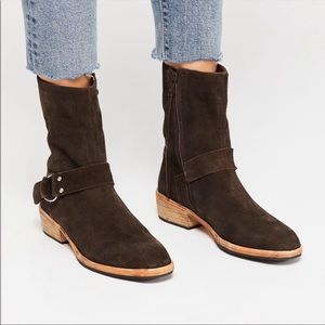 NWOT Free People Vienna Ankle Boots Vintage Suede Brown